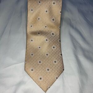 Kasper Gold Tie with white floral pattern